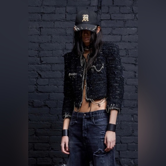 R13 Square Shoulder Tweed Jacket. brand new $1895Size small.